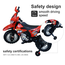 Load image into Gallery viewer, Childrens Motorbike Ride On Electric 6V Battery -Wheel in Red