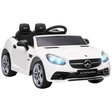 Load image into Gallery viewer, Mercedes Benz SLC 300 Licensed 12V Kids Electric Ride On Car with Parental Remote Two Motors Music Lights Suspension Wheels for 3-6 Years White