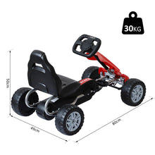 Load image into Gallery viewer, Kids Pedal Go-Kart, 80Lx49Wx50H cm-Black/Red