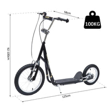 Load image into Gallery viewer, Adult Teen Push Scooter Kids Bike Bicycle Ride On Alloy Wheel Pneumatic 12" Tyres-Black