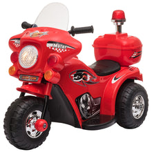 Load image into Gallery viewer, Kids 6V Electric Ride On Motorcycle 3 Wheel Vehicle Lights Music Horn Storage Box Red