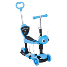 Load image into Gallery viewer, 5-in-1 Kids Kick Scooter W/Removable Seat-Blue