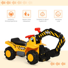 Load image into Gallery viewer, Kids 4-in-1 HDPE Excavator Ride On Truck Yellow/Black