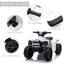Load image into Gallery viewer, ATV 6 V Kids Ride on Cars Electric for 18-36 months White+Black