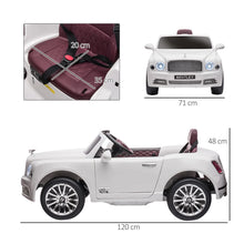 Load image into Gallery viewer, Kids Electric Ride On Car with Parent Remote, 12V Battery Powered Toy Car with Music Horn Lights MP3 Suspension Wheels for 37-72 Months - White