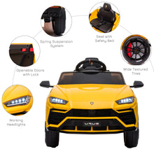Load image into Gallery viewer, Lamborghini Urus 12V Kids Electric Ride On Car - Yellow