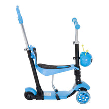 Load image into Gallery viewer, 5-in-1 Kids Kick Scooter W/Removable Seat-Blue