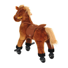 Load image into Gallery viewer, Kids Rocking Horse with Rolling Wheels and Sound-Brown