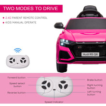 Load image into Gallery viewer, Audi RS Q8 6V Kids Electric Ride on Cars with Remote USB MP3 Bluetooth Pink