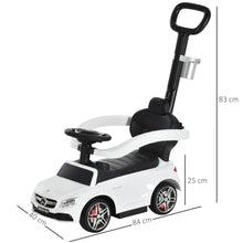 Load image into Gallery viewer, Toddlers Licensed Mercedes-Benz Ride On Stroller White