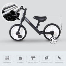 Load image into Gallery viewer, Toddlers Removable Stabiliser Balance Bike Black
