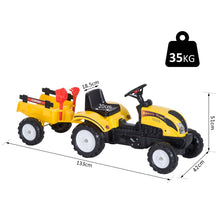 Load image into Gallery viewer, Kids Pedal Go-Kart Ride-On Tractor with Rake on Four Wheels