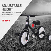 Load image into Gallery viewer, Toddlers Removable Stabiliser Balance Bike Black