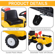 Load image into Gallery viewer, Kids Pedal Go-Kart Ride-On Tractor with Rake on Four Wheels