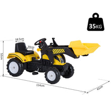 Load image into Gallery viewer, Kids Pedal Go-Kart Ride-On Excavator with Digger on Four Wheels