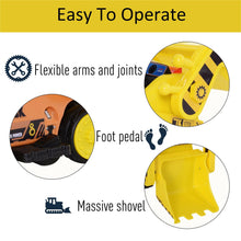 Load image into Gallery viewer, Kids Ride-On Digger Bulldozer - Yellow