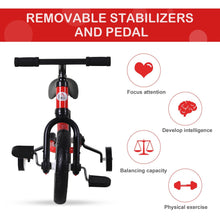 Load image into Gallery viewer, Toddlers Removable Stabiliser Balance Bike -  Red