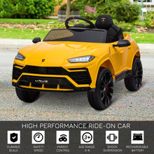 Load image into Gallery viewer, Lamborghini Urus 12V Kids Electric Ride On Car - Yellow