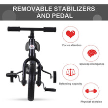 Load image into Gallery viewer, Toddlers Removable Stabiliser Balance Bike Black