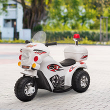 Load image into Gallery viewer, Kids 6V Electric Ride On Motorcycle 3 Wheel Vehicle Lights Music Horn Storage Box White