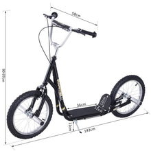 Load image into Gallery viewer, 16" Tyre Steel Push Scooter Black