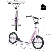 Load image into Gallery viewer, Non-Electric Pneumatic 16" Tyres Scooter-Pink