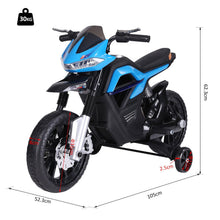 Load image into Gallery viewer, Ride On Kids Electric Motorbike 6V Battery Powered with Brake Lights and Music Blue