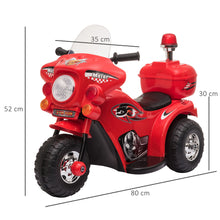 Load image into Gallery viewer, Kids 6V Electric Ride On Motorcycle 3 Wheel Vehicle Lights Music Horn Storage Box Red
