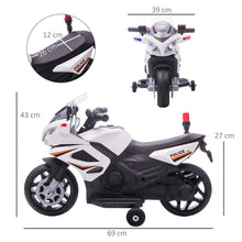 Load image into Gallery viewer, Kids 6V Electric Pedal Motorcycle Ride-On Toy Battery 18-48 months White
