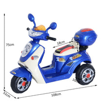 Load image into Gallery viewer, Electric Ride-On Motorbike w/ Lights Blue