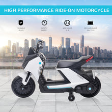 Load image into Gallery viewer, Kids Electric Motorcycle Ride-On Toy 6V Battery Powered for 2-4 Years Old white