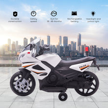 Load image into Gallery viewer, Kids 6V Electric Pedal Motorcycle Ride-On Toy Battery 18-48 months White