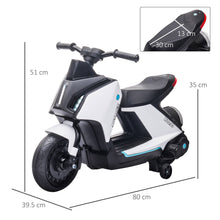 Load image into Gallery viewer, Kids Electric Motorcycle Ride-On Toy 6V Battery Powered for 2-4 Years Old white