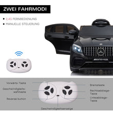 Load image into Gallery viewer, Mercedes-Benz AMG GLA45 licensed electric car with remote control 2 x 35W engines MP3 seat belt 3–8 years Black