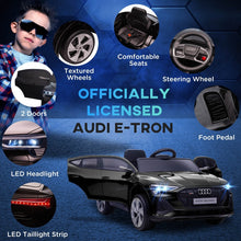 Load image into Gallery viewer, Electric  Audi E-tron Ride-On Sports Car, 12V Two Motors Battery Powered Toy w/ Remote Control, Lights, Music, Horn - Black