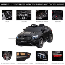 Load image into Gallery viewer, Mercedes-Benz AMG GLA45 licensed electric car with remote control 2 x 35W engines MP3 seat belt 3–8 years Black
