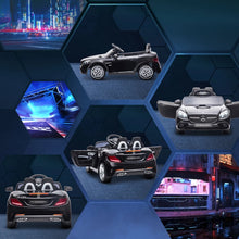 Load image into Gallery viewer, Mercedes Benz SLC 300 Licensed 12V Kids Electric Ride On Car with Parental Remote Two Motors Music Lights Suspension Wheels for 3-6 Years Black