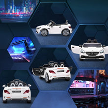 Load image into Gallery viewer, Mercedes Benz SLC 300 Licensed 12V Kids Electric Ride On Car with Parental Remote Two Motors Music Lights Suspension Wheels for 3-6 Years White