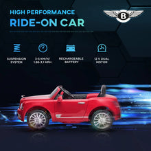 Load image into Gallery viewer, Kids Electric Ride On Car with Parent Remote, 12V Battery Powered Toy Car with Music Horn Lights MP3 Suspension Wheels for 37-72 Months - Red