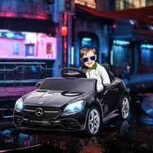 Load image into Gallery viewer, Mercedes Benz SLC 300 Licensed 12V Kids Electric Ride On Car with Parental Remote Two Motors Music Lights Suspension Wheels for 3-6 Years Black