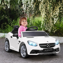 Load image into Gallery viewer, Mercedes Benz SLC 300 Licensed 12V Kids Electric Ride On Car with Parental Remote Two Motors Music Lights Suspension Wheels for 3-6 Years White