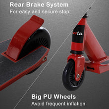 Load image into Gallery viewer, Teens Lightweight Steel Stunt Scooter Red