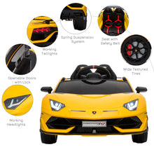 Load image into Gallery viewer, Lamborghini SVJ 12V Electric Ride on Car - Yellow