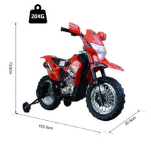 Load image into Gallery viewer, Childrens Motorbike Ride On Electric 6V Battery -Wheel in Red