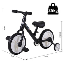 Load image into Gallery viewer, Toddlers Removable Stabiliser Balance Bike Black