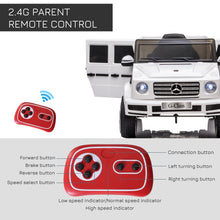 Load image into Gallery viewer, Mercedes Benz G500 12V Kids Electric Ride On Car - White