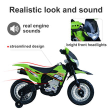 Load image into Gallery viewer, Childrens Motorbike Ride On Car Electric 6V Battery Kids Toy 4-Wheel in Green