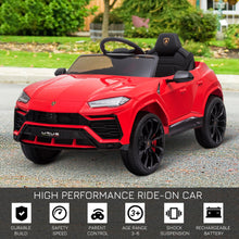 Load image into Gallery viewer, Lamborghini Urus 12V Kids Electric Ride On Car - RED