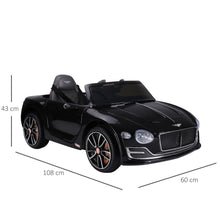 Load image into Gallery viewer, Kids 6V Battery Licensed Bentley Ride On Car Black