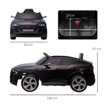 Load image into Gallery viewer, Electric  Audi E-tron Ride-On Sports Car, 12V Two Motors Battery Powered Toy w/ Remote Control, Lights, Music, Horn - Black